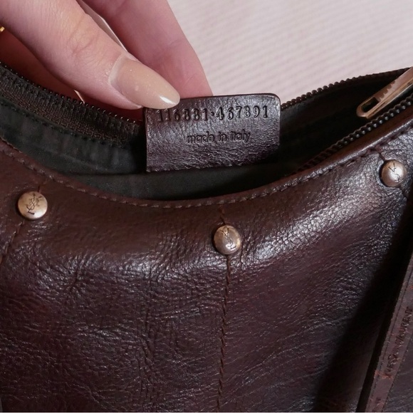 Yves Saint Laurent mini leather burgundy shoulder bag - Picture 5 of 5